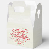 Red Valentines Day Calligraphy Bedankdoosjes (Open)