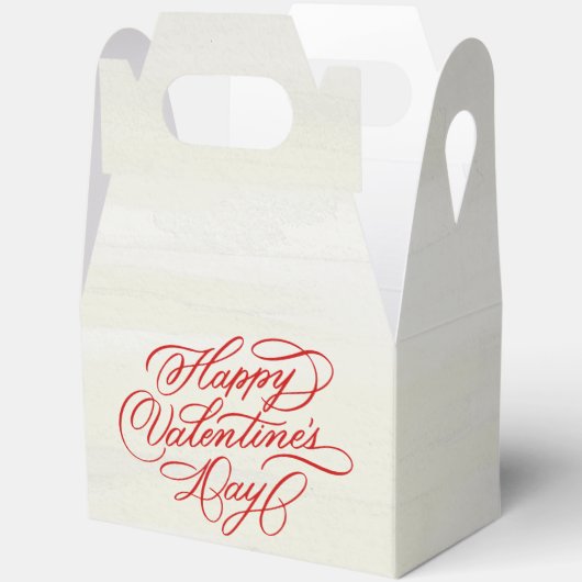 Red Valentines Day Calligraphy Bedankdoosjes (Open)