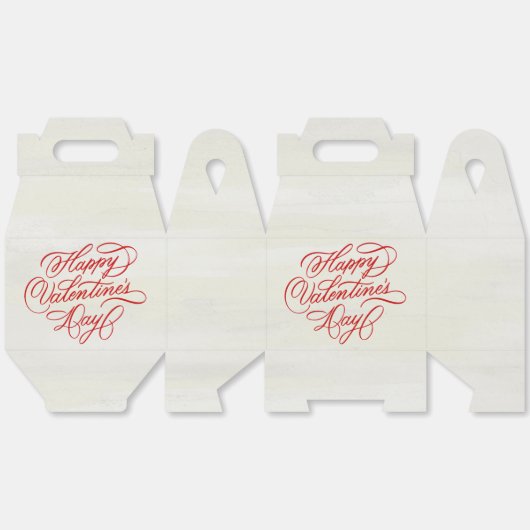 Red Valentines Day Calligraphy Bedankdoosjes (Ongevouwen)