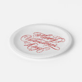 Red Valentines Day Elegant Calligraphy Papieren Bordje (Gekanteld)