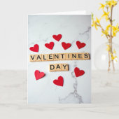 Red Valentines Day Scrabble Card Kaart (Gele Bloem)