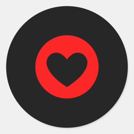 Red Valentines Heart  Ronde Sticker (Voorkant)
