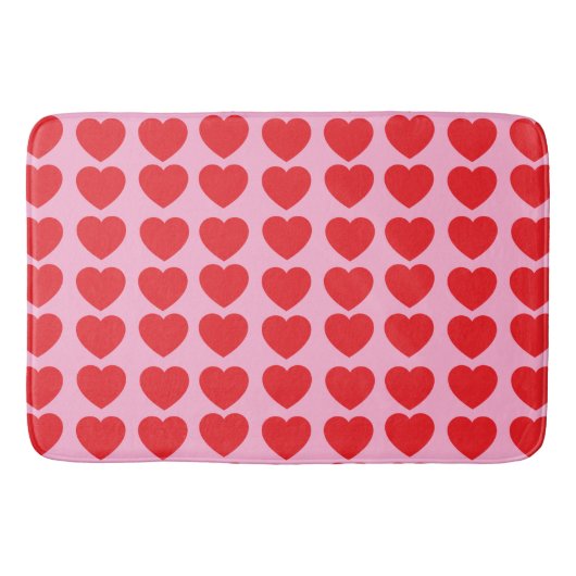 Red Valentines Hearts Badmat (Voorkant)