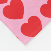 Red Valentines Hearts Fleece Deken (Hoek)