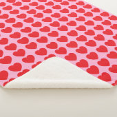 Red Valentines Hearts Sherpa Deken (3/4)