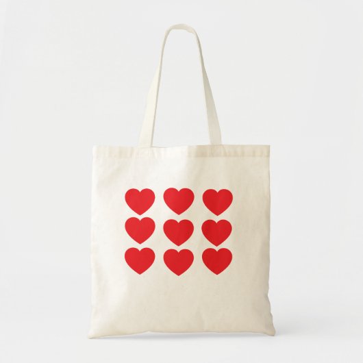 Red Valentines Hearts Tote Bag (Voorkant)