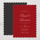Red Valentines Minimalist Script Wedding Kaart (Voorkant / Achterkant)
