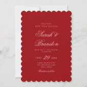 Red Valentines Minimalist Script Wedding Kaart (Voorkant)