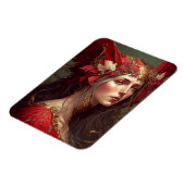 Red Valkyrie Woman Fantasy Art Magneet (Linkerzijde)