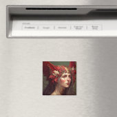 Red Valkyrie Woman Fantasy Art Magneet (Insitu (Vaatwasser))