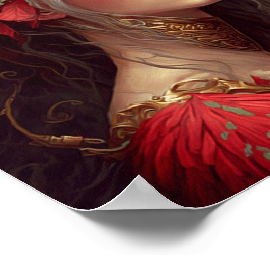 Red Valkyrie Woman Fantasy Art Poster (Hoek)