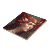 Red Valkyrie Woman Fantasy Art Tegeltje (Zijkant)