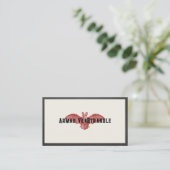 Red Vampire Bat Halloween Visitekaartje (Staand voorkant)