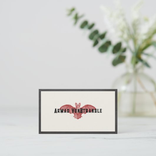 Red Vampire Bat Halloween Visitekaartje (Staand voorkant)