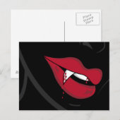Red Vampire Lips Briefkaart (Voorkant / Achterkant)