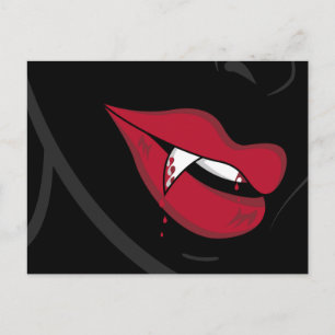 Red Vampire Lips Briefkaart