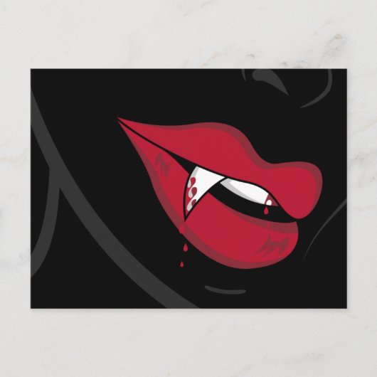 Red Vampire Lips Briefkaart (Voorkant)