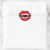 Red Vampire Lips & Fangs Ronde Sticker (Tas)