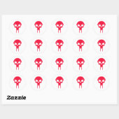 RED VAMPIRE SKULL RONDE STICKER (Vel)