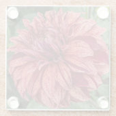 Red Variegated Dahlia Bloom Floral Glazen Onderzetter (Achterkant)