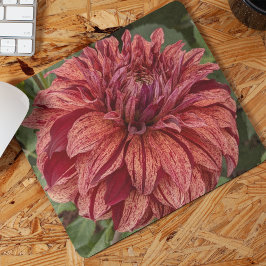 Red Variegated Dahlia Bloom Floral Muismat