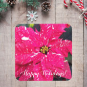 Red Variegated Poinsettia Floral Holiday Bier Onderzetter