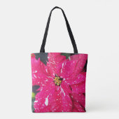 Red Variegated Poinsettia Holiday Canvas tas (Achterkant)