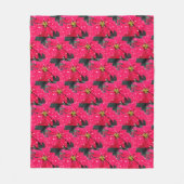 Red Variegated Poinsettia Pattern Holiday Fleece Deken (Voorkant)