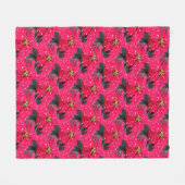 Red Variegated Poinsettia Pattern Holiday Fleece Deken (Voorkant (Horizontaal))