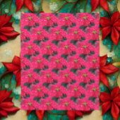 Red Variegated Poinsettia Pattern Holiday Fleece Deken