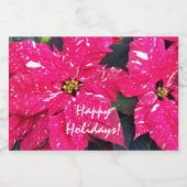 Red Variegated Poinsettias Holiday Likeurfles Etiket (Enkel label)