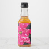 Red Variegated Poinsettias Holiday Likeurfles Etiket (Voorkant)