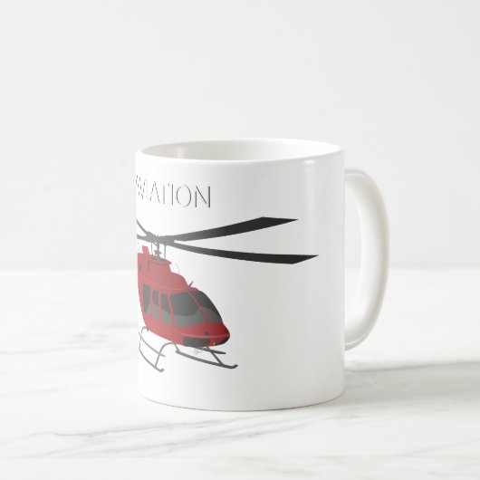 Red Vector Helikopter Koffiemok (Voorkant rechts)
