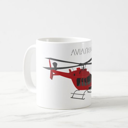 Red Vector Helikopter Koffiemok (Voorkant links)