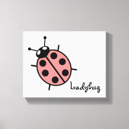 Red Vector Ladybug Canvas Afdruk