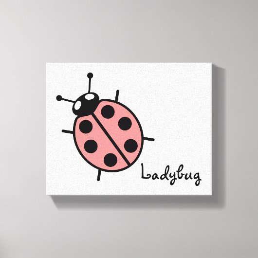 Red Vector Ladybug Canvas Afdruk (Voorkant)