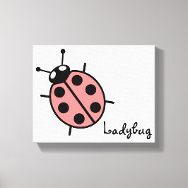 Red Vector Ladybug Canvas Afdruk