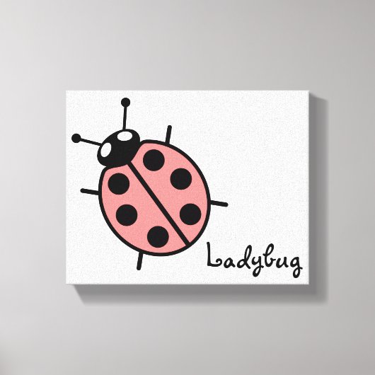 Red Vector Ladybug Canvas Afdruk (Voorkant)