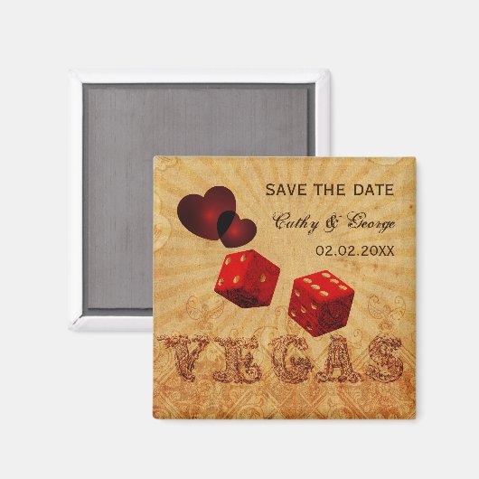 red Vegas sla de datummagneten op Magneet (Voorkant / Achterkant)