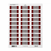 Red Velour & Silver Snowflakes Etiket (Full Sheet)