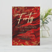 Red Velvet 40th Birthday Veertig Kaart (Staand voorkant)