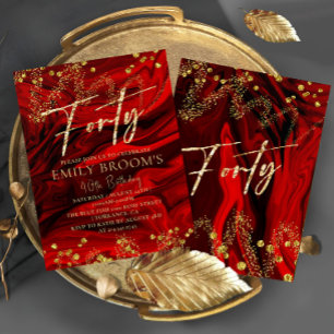 Red Velvet 40th Birthday Veertig Kaart