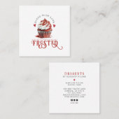Red Velvet Baker Cupcake Logo Calligrafie Script Vierkante Visitekaartje (Voorkant / Achterkant)