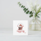 Red Velvet Baker Cupcake Logo Calligrafie Script Vierkante Visitekaartje (Staand voorkant)