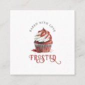Red Velvet Baker Cupcake Logo Calligraphy Script  Vierkante Visitekaartje (Voorkant)