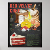 Red Velvet Cake Recept Chalkboard Keuken Kunst Poster (Voorkant)