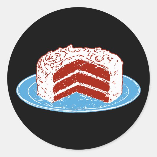 Red Velvet Cake Ronde Sticker (Voorkant)