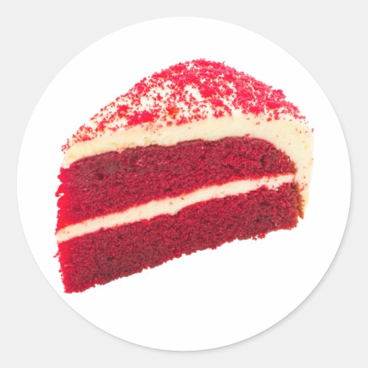 Red Velvet Cake Slice Ronde Sticker (Voorkant)