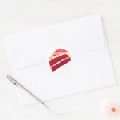 Red Velvet Cake Slice Ronde Sticker (Envelop)
