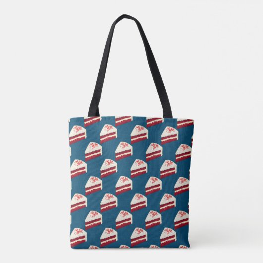Red Velvet Cake Slices Patroon plus je initialen Tote Bag (Achterkant)